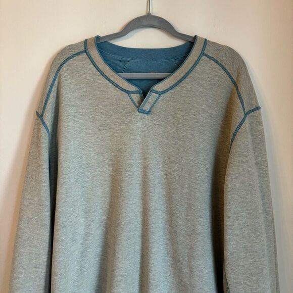 TOMMY BAHAMA Men’s Flipshore Abaco Reversible Sweatshirt Blue/Gray size 3X/XXXL! - Picture 11 of 14